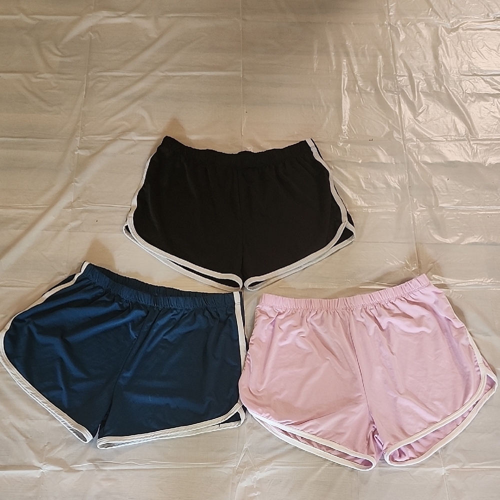Real Essebtials Women's Black, Blue, and Pink Shorts